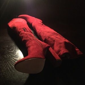 Red Thigh High Boots